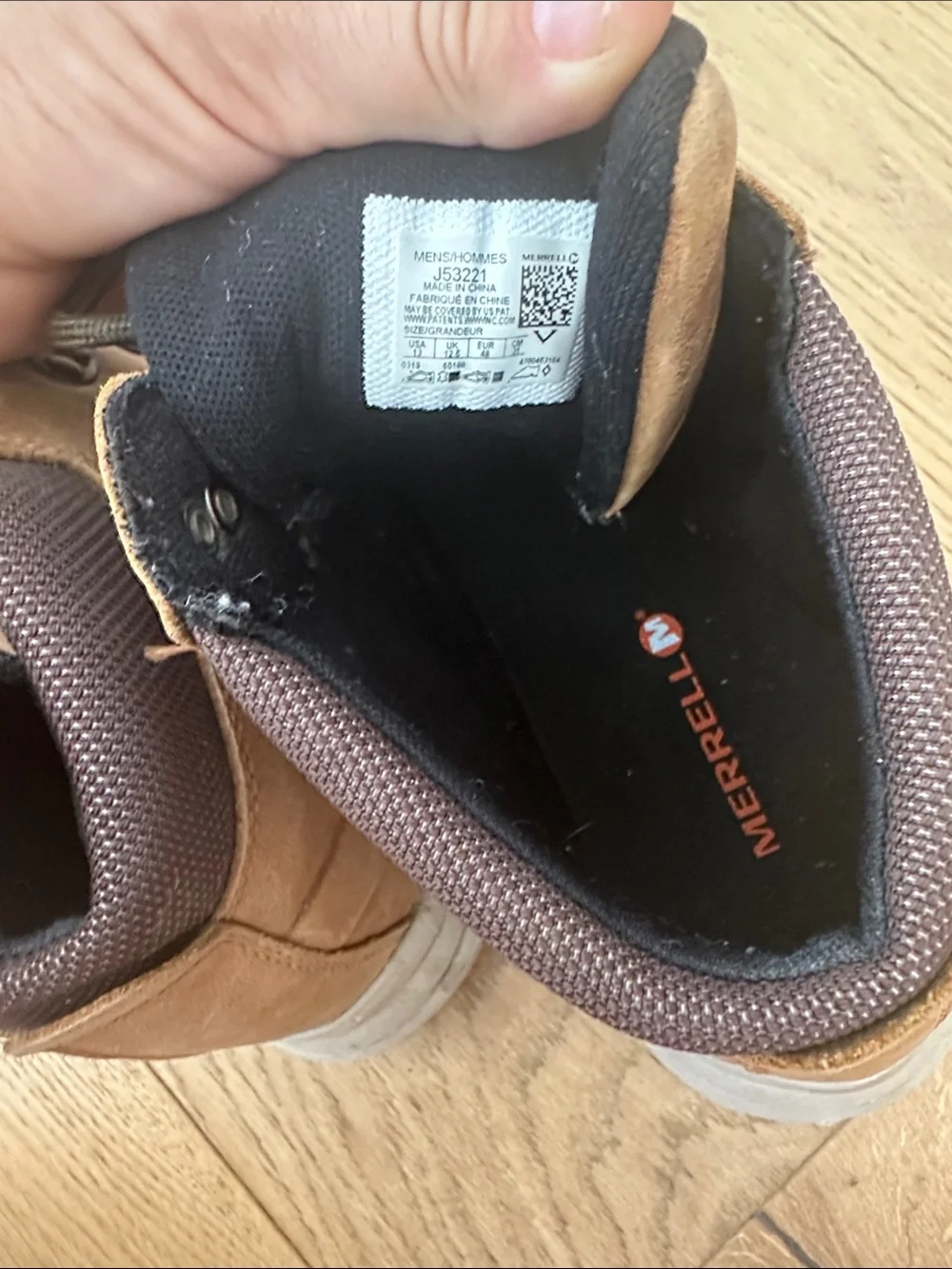 Merrell Tan Brown Leather Chukka Hiking Boots men’s 13